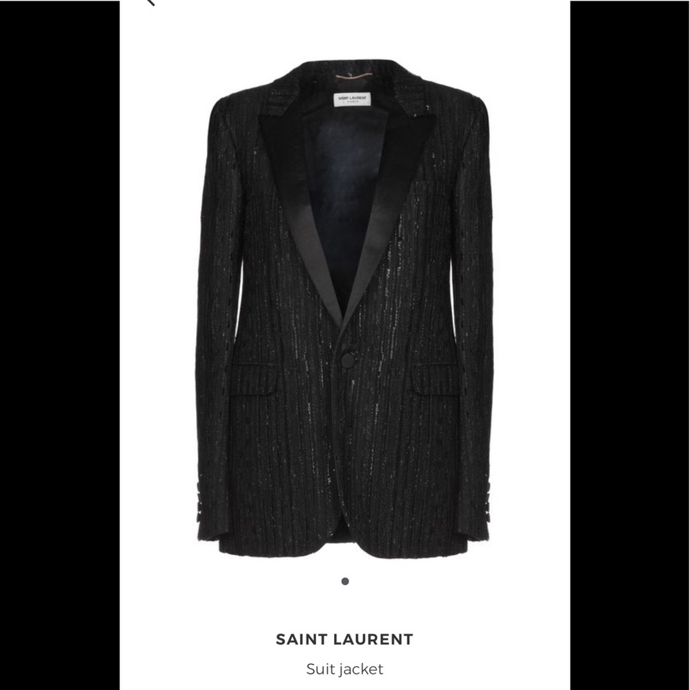 Saint Laurent Textured Black Blazer